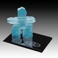 Frosted Inukshuk Sculpture on Ebony Base (2 1/2")